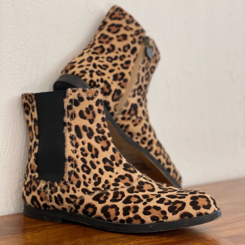 Ann Taylor Loft Fur Leopard Calf Boot, Size 8